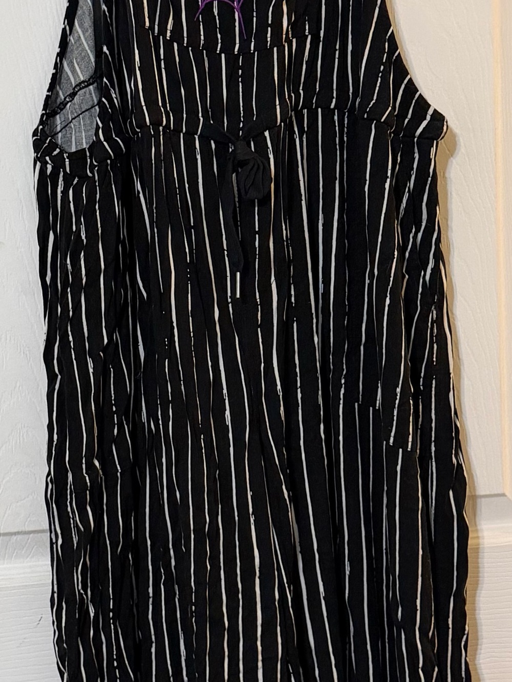 torrid Black and White Striped Sleeveless Jumpsuit